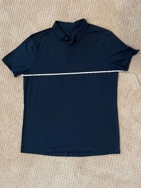 Lululemon Evolution Short Sleeve Polo Navy Blue - Size Large
